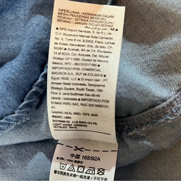 Old Navy women’s blue denim-look super soft flowy long bell sleeve tunic medium - Picture 7 of 11